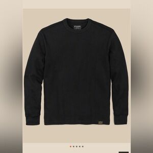 FILSON MEN’S WAFFLE KNIT THERMAL CREWNECK in CHARCOAL BLACK - XL